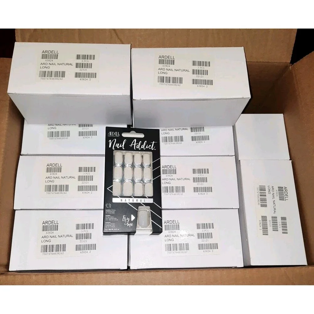 Lot of 51 Box Sets ARDELL NAIL ADDICT Fake False Press On Natural Long Nails Kit